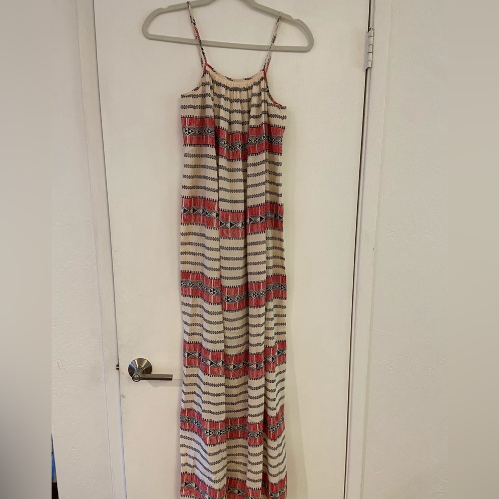 Madewell Beach Maxi Dress, Red Sicily Tribal Cotten